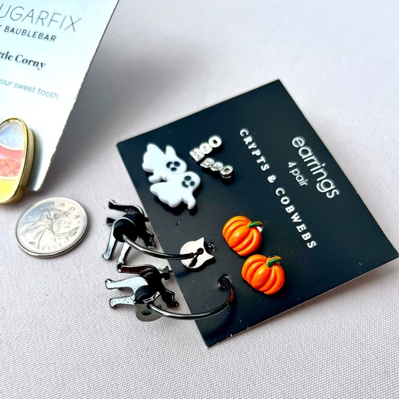 🎃 Halloween earring lot 4 pairs candy corn jacks lanterns ghosts costume - Picture 4 of 7